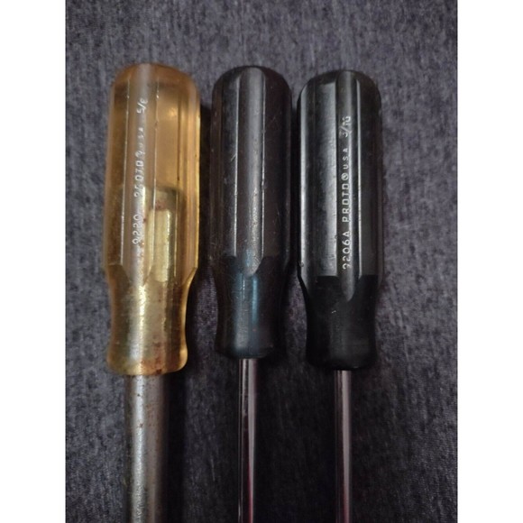 Lot of 3 Nut Driver PROTO PROFESSIONAL TOOLS 3/16" 5/8" 3/8" Plastic SAE - Picture 2 of 3